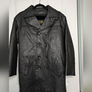 80s Vintage Genuine Leather Double Breasted Jacket Women's VTG J Vital Brand XL